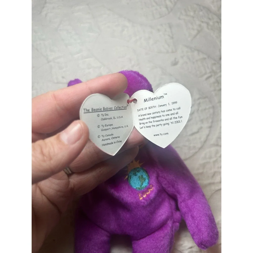Ty Beanie Baby with Errors VERY‎ RARE Millennium bear  retired 1999 Limited Ed